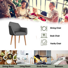 Load image into Gallery viewer, Set of 2 Upholstered Dining Chairs with Soft Padded Cushion-Gray