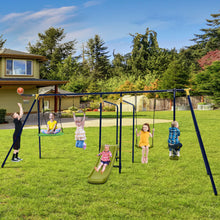 Load image into Gallery viewer, 7-in-1 Stable A-shaped Outdoor Swing Set for Backyard