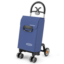 Load image into Gallery viewer, Folding Shopping Cart Utility Hand Truck with Rolling Swivel Wheels-Blue