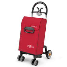 Load image into Gallery viewer, Folding Shopping Cart Utility Hand Truck with Rolling Swivel Wheels-Red