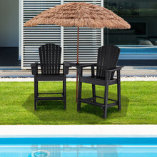 Load image into Gallery viewer, 2 Pieces HDPE Tall Adirondack Chair with Middle Connecting Tray-Black