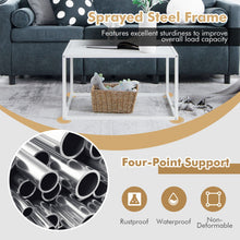 Load image into Gallery viewer, Modern Glass Square Coffee Table with Metal Frame for Living Room-White