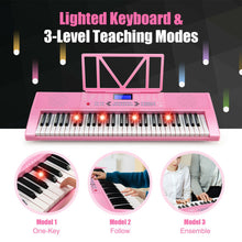 Load image into Gallery viewer, 61-Key Electric Piano Keyboard for Beginner-Pink