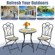 Load image into Gallery viewer, 28 Inches Mosaic Round Table with Exquisite Floral Pattern