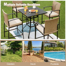Load image into Gallery viewer, Patio Rattan Bar Stools Set of 4 with Soft Cushions