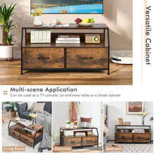 Load image into Gallery viewer, Multifunctional Dresser Organizer with 2 Storage Drawer and Open Shelves-Rustic Brown