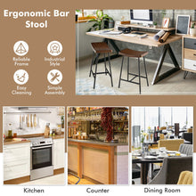Load image into Gallery viewer, Industrial Saddle Stool with Metal Legs and Adjustable Foot Pads-24 inches