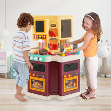 Load image into Gallery viewer, 67 Pieces Kid's Kitchen Playset with Vapor and Boil Effects-Purple