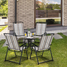 Load image into Gallery viewer, Set of 2 Patio Folding Sling Chairs Space-saving Dining Chair-Gray