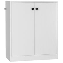 Load image into Gallery viewer, 2 Door Storage Base Cabinet with 3-Tier Shelf-White