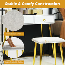 Load image into Gallery viewer, Vanity Table Set with Mirror-White