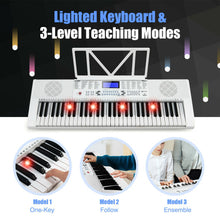 Load image into Gallery viewer, 61-Key Electric Piano Keyboard for Beginner-White