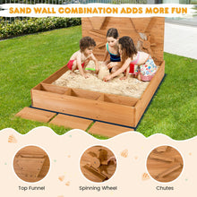 Load image into Gallery viewer, Kids Wooden Square Sandbox with Cover