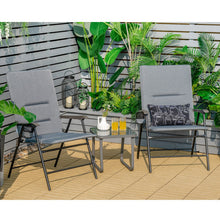 Load image into Gallery viewer, 2 Pieces Patio Padded Folding Portable Chair Camping Dining Outdoor-Gray