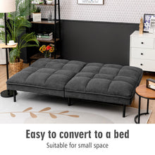 Load image into Gallery viewer, Convertible Fabric Sofa Bed with 3-Level Adjustable Backrest Angle-Gray