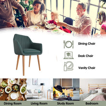 Load image into Gallery viewer, Set of 2 Upholstered Dining Chairs with Soft Padded Cushion-Green