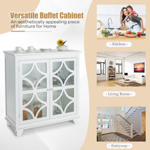 Load image into Gallery viewer, Kitchen Buffet Sideboard with Glass Doors and Adjustable Shelf-White