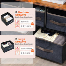 Load image into Gallery viewer, 5 Drawers Storage Dresser with Fabric Bin for Living Room Bedroom-Black