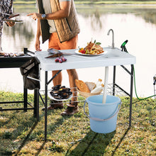 Load image into Gallery viewer, Portable Camping Fish Cleaning Table with Grid Rack and Faucet