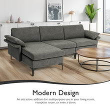 Load image into Gallery viewer, Extra Large Modular L-shaped Sectional Sofa with Reversible Chaise for 4-5 People-Gray