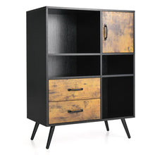 Load image into Gallery viewer, Industrial Buffet Sideboard Kitchen Cupboard with Cubbies Drawers-Rustic Brown