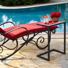 Load image into Gallery viewer, C-shaped Waterproof Outdoor Side End Table with Ceramic Top