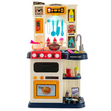Load image into Gallery viewer, 64 Pieces Realistic Kitchen Playset for Boys and Girls with Sound and Lights-Blue