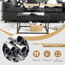 Load image into Gallery viewer, Modern Glass Square Coffee Table with Metal Frame for Living Room-Black