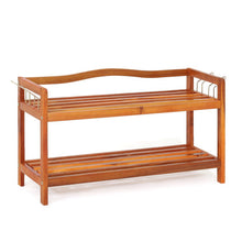 Load image into Gallery viewer, 2-Tier Wood Shoe Rack Freestanding Shoe Storage Organizer