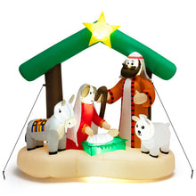 Load image into Gallery viewer, 6.7 Feet Christmas Inflatable Nativity Scene with LED Lights