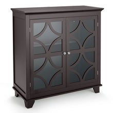 Load image into Gallery viewer, Kitchen Buffet Sideboard with Glass Doors and Adjustable Shelf-Brown