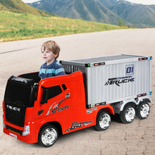 Load image into Gallery viewer, 12V Kids Semi-Truck with Container and Remote Control-Red