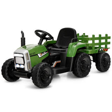 Load image into Gallery viewer, 12V Ride on Tractor with 3-Gear-Shift Ground Loader for Kids 3+ Years Old-Dark Green