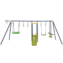 Load image into Gallery viewer, 7-in-1 Stable A-shaped Outdoor Swing Set for Backyard