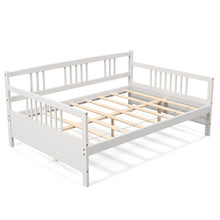 Load image into Gallery viewer, Full Size Metal Daybed Frame with Guardrails-White