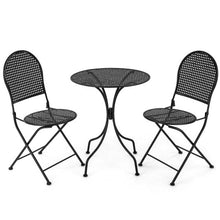 Load image into Gallery viewer, 3 Pieces Patio Bistro Set Outdoor Conversation Furniture Table and Folding Chair