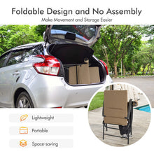 Load image into Gallery viewer, Patio Folding Padded Chair with High Backrest and Cup Holder-Brown