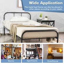 Load image into Gallery viewer, Modern Metal Bed Frame with Curved Headboard and Footboard-Twin Size