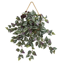 Load image into Gallery viewer, 20" Wandering Jew Artificial Plant in Decorative Hanging Frame