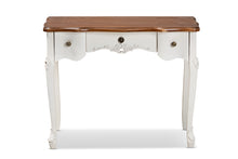 Load image into Gallery viewer, Baxton Studio Sophie Classic Traditional French Country White and Brown Finished Small 3-Drawer Wood Console Table