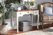 Load image into Gallery viewer, Baxton Studio Sophie Classic Traditional French Country White and Brown Finished Small 3-Drawer Wood Console Table