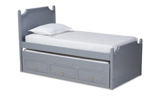 Load image into Gallery viewer, Baxton Studio Mariana Traditional Transitional Grey Finished Wood Twin Size 3-Drawer Storage Bed with Pull-Out Trundle Bed