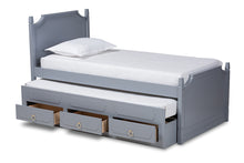 Load image into Gallery viewer, Baxton Studio Mariana Traditional Transitional Grey Finished Wood Twin Size 3-Drawer Storage Bed with Pull-Out Trundle Bed