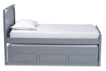 Load image into Gallery viewer, Baxton Studio Mariana Traditional Transitional Grey Finished Wood Twin Size 3-Drawer Storage Bed with Pull-Out Trundle Bed
