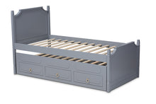 Load image into Gallery viewer, Baxton Studio Mariana Traditional Transitional Grey Finished Wood Twin Size 3-Drawer Storage Bed with Pull-Out Trundle Bed