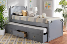Load image into Gallery viewer, Baxton Studio Mariana Traditional Transitional Grey Finished Wood Twin Size 3-Drawer Storage Bed with Pull-Out Trundle Bed