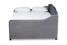 Load image into Gallery viewer, Baxton Studio Freda Transitional and Contemporary Grey Velvet Fabric Upholstered and Button Tufted Full Size Daybed