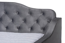 Load image into Gallery viewer, Baxton Studio Freda Transitional and Contemporary Grey Velvet Fabric Upholstered and Button Tufted Full Size Daybed