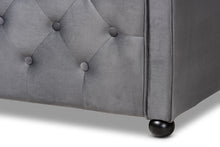 Load image into Gallery viewer, Baxton Studio Freda Transitional and Contemporary Grey Velvet Fabric Upholstered and Button Tufted Full Size Daybed