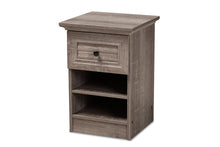 Load image into Gallery viewer, Baxton Studio Dara Traditional Transitional Grey Brown Oak Finished 1-Drawer Wood Nightstand